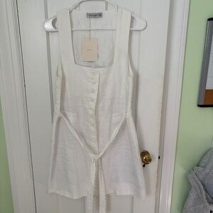 Faithful the Brand NEW WITH TAGS white linen mini dress SIZE M